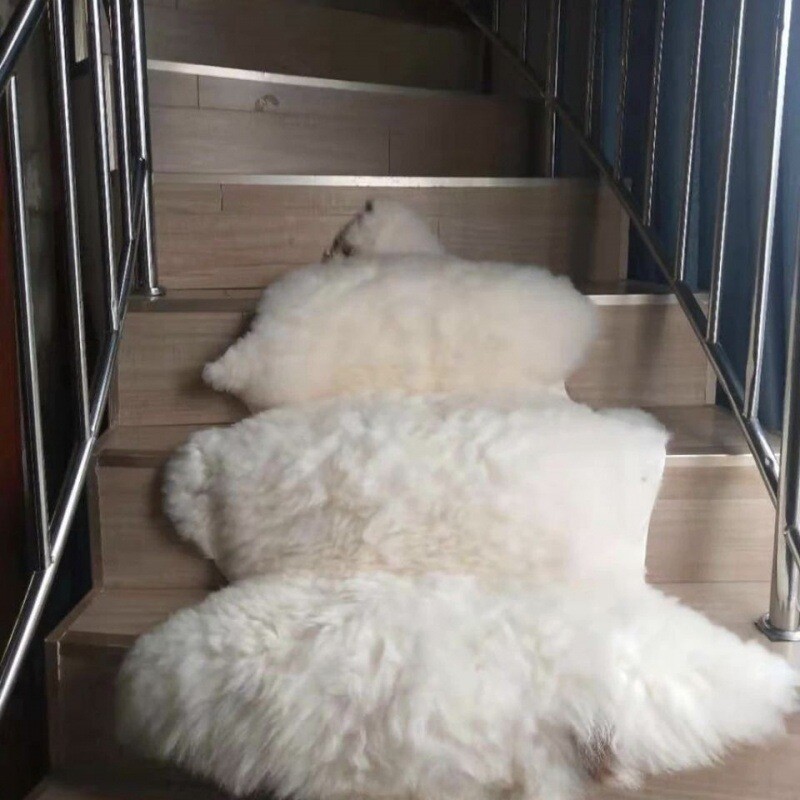 Ivory Real Sheepskin Rugs Fluffy Fur Sofa Couch Mats Soft Skin Fur Car Seat Pads