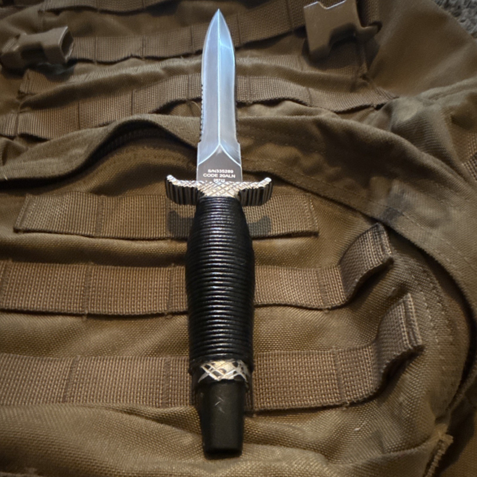 Gerber Double-Edge Dagger - Modified for lightness and grip. Highly Sharpened.