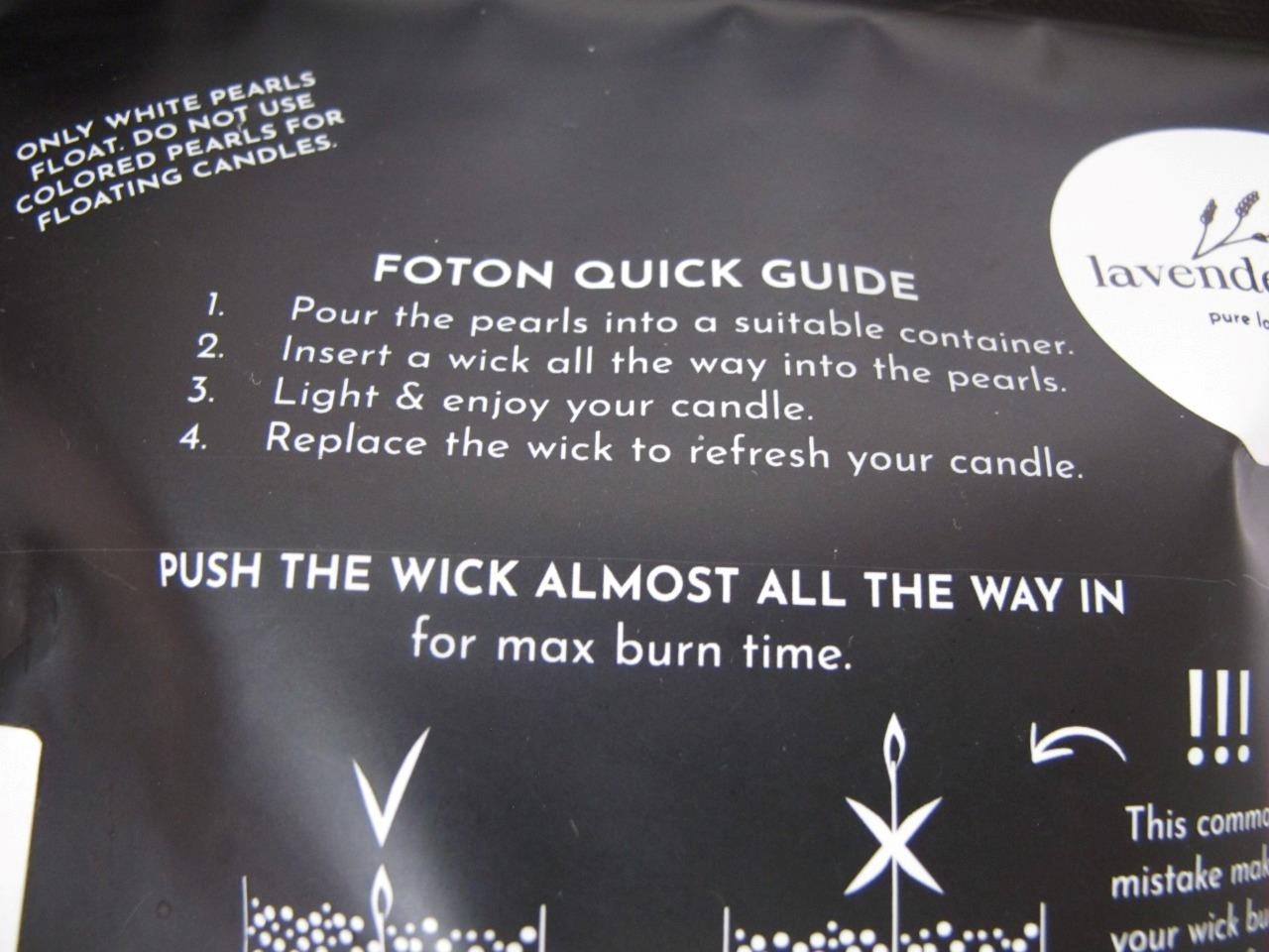 NEW Foton Pearled Candle Refill Beads 16 Oz Lavendar Love Scented + 30 wicks