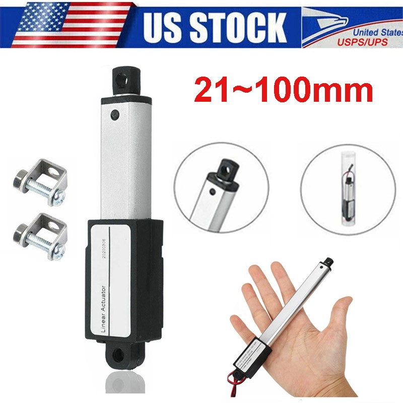 DC 12V Small Mini Micro Linear Actuator 1.2" 2" 3" 4" Stroke Fast Speed 6inch /s