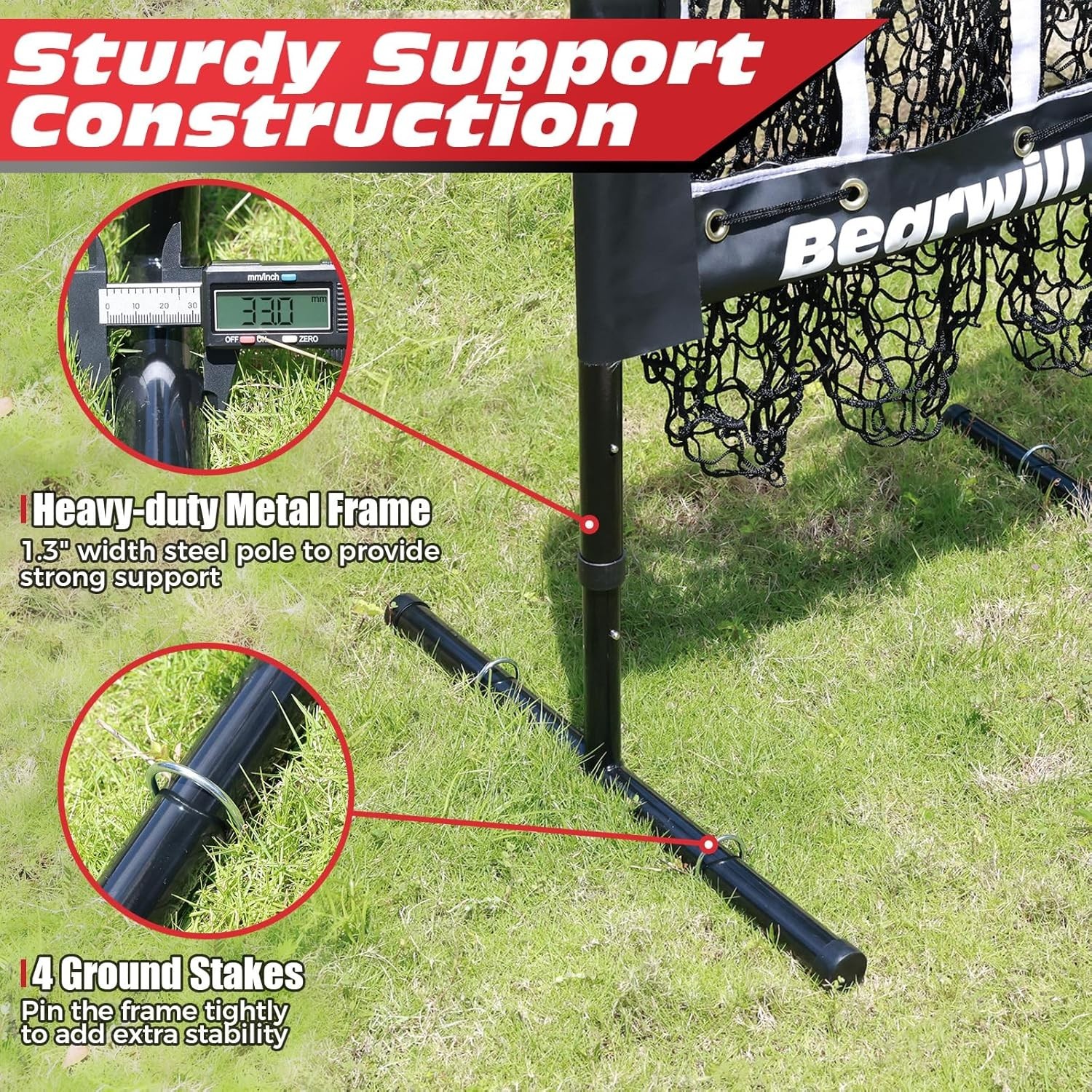 Pitching Net, 9 Hole Pitching Net with Strike Zone, Adjustable Baseball Softb...