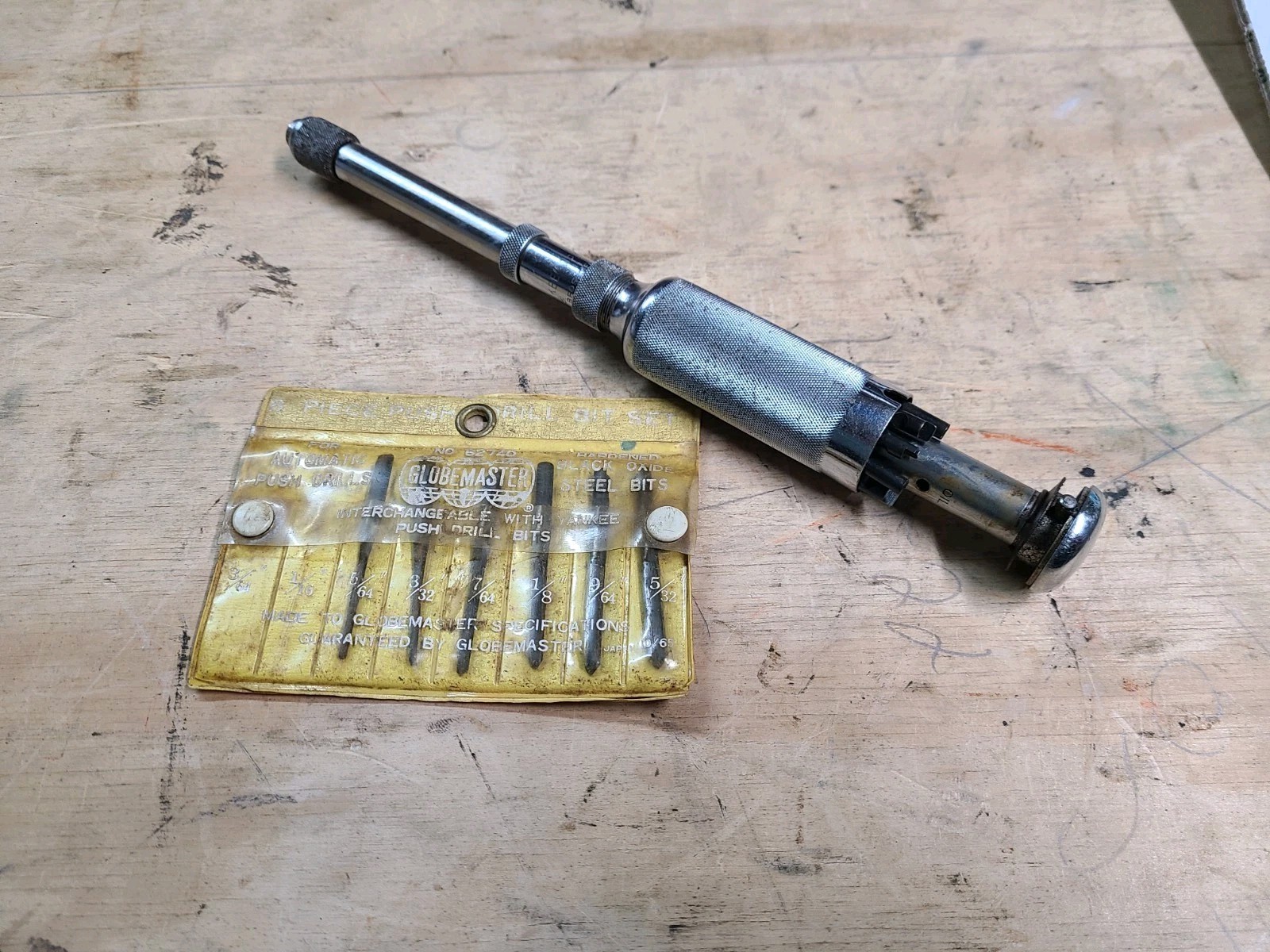 North Bros YANKEE No. 41 Push Drill w/ Bits Some NOS USA Stanley Vintage