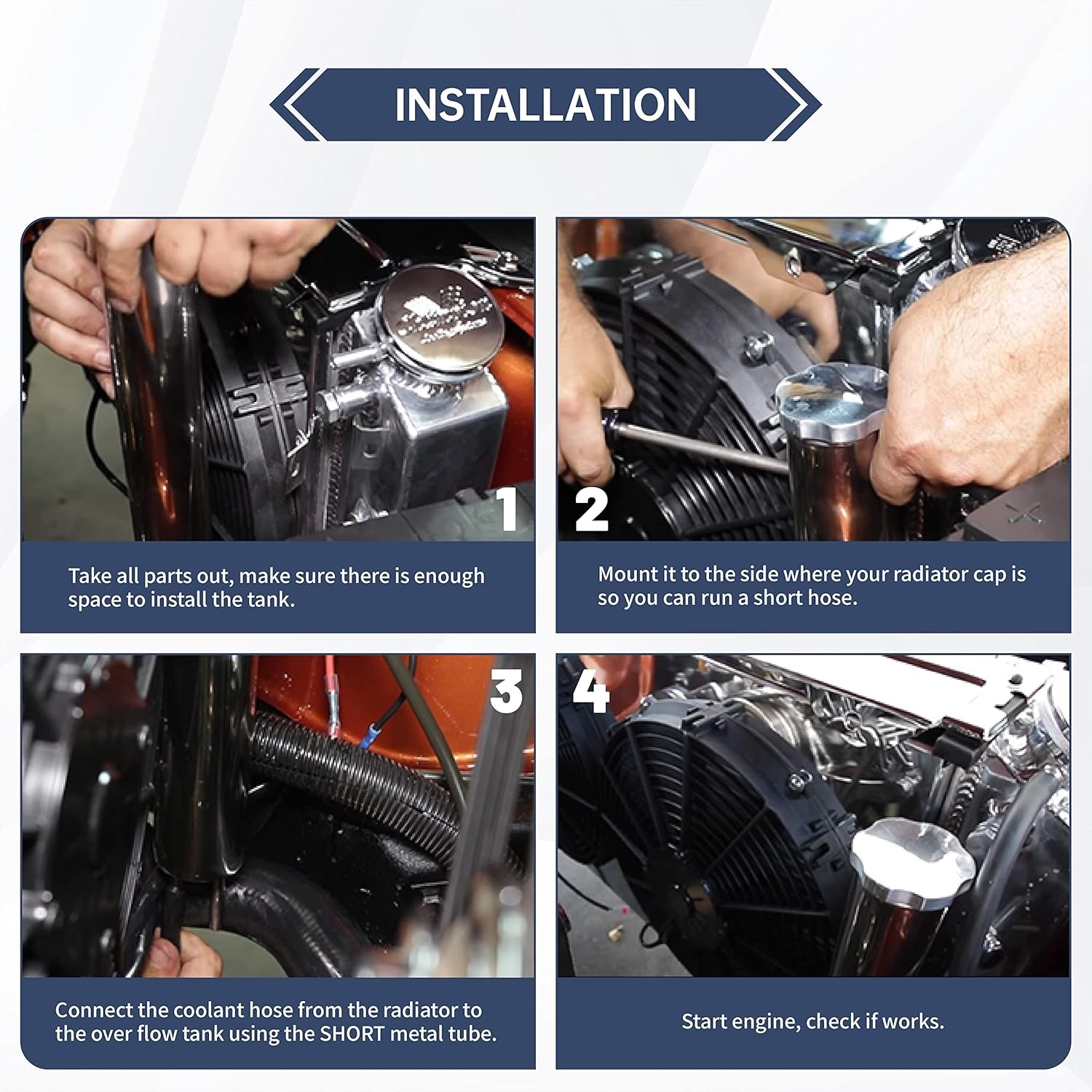 3" X 10" 32OZ Polished Stainless Steel Radiator Coolant Overflow Catch Tank Can