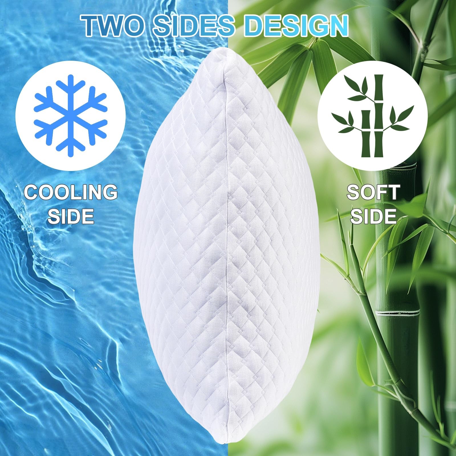 NTCOCO Cooling Bed Pillows King Size Pack of 2 for Sleeping Shredded Memory Foam