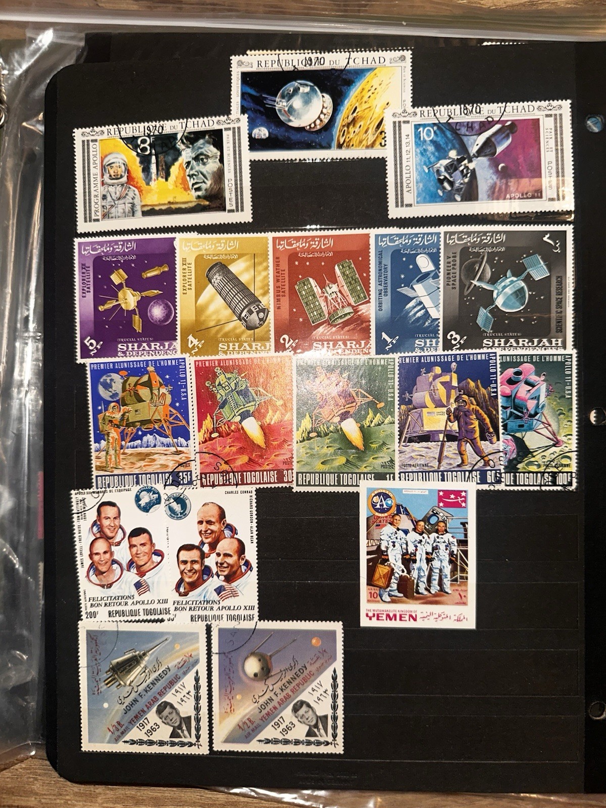 Cold War Space Race Stamp Collection USSR NASA Apollo Vostok Thematic Lot