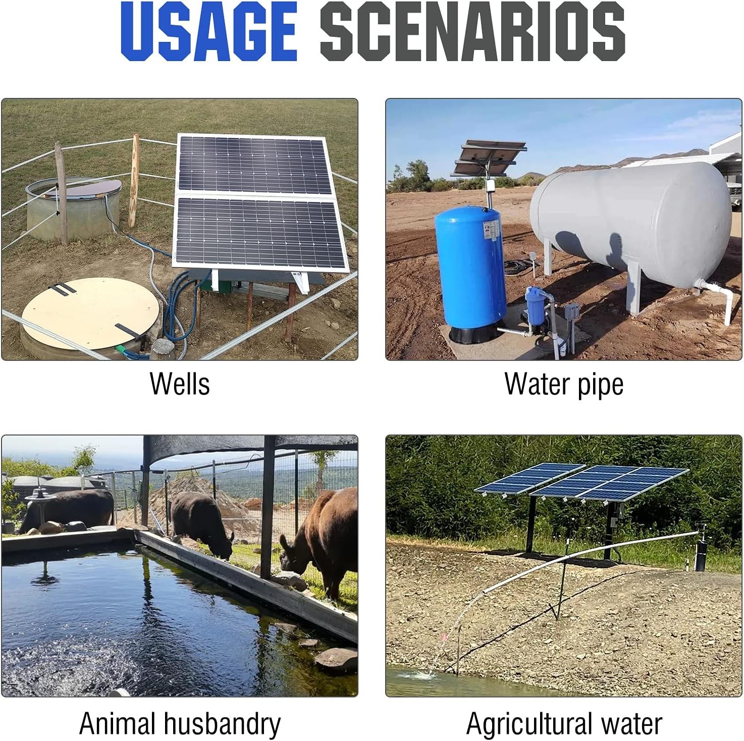 DC 400W 24V Solar Water Well Pump Kit with MPPT Controller 2 12V 100Ah Battery