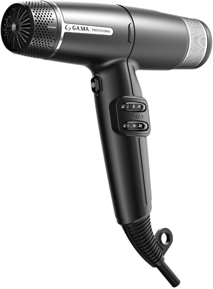 GA.MA IQ LITE Hair Dryer 110K RPM Brushless Motor, Oxy-Active - Black