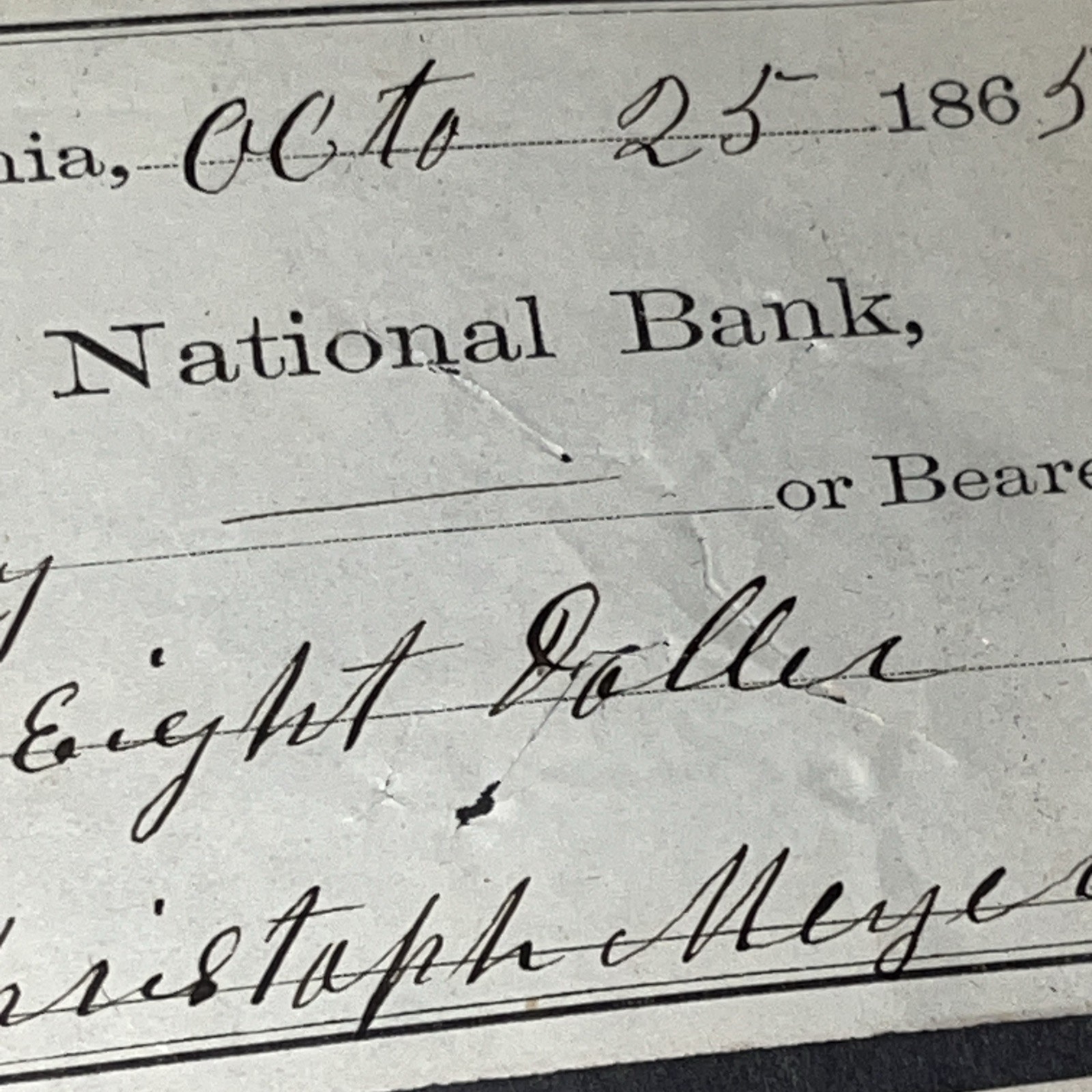 SET OF FIVE HISTORIC PHILADELPHIA REVENUE STAMPED CHECKS 1865-1873 US 2c STAMPS