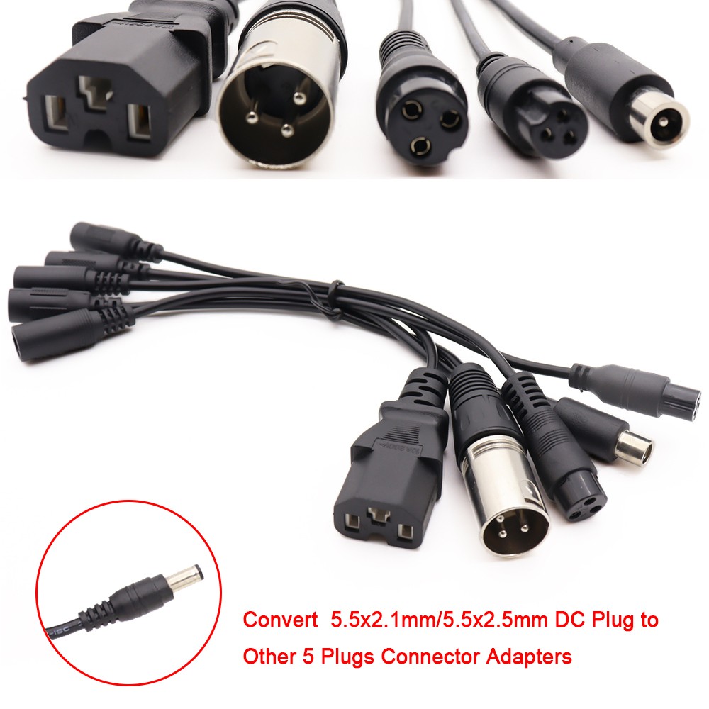 Ebike Scooter Battery Charger Conversion Adapters For 5.5x2.1mm DC Plug Charger