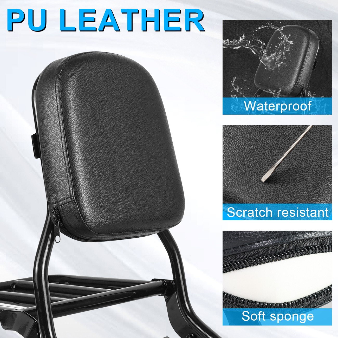 Sissy Bar Upright Passenger Backrest For Harley Softail FLDE FLHC 2018-25 Black