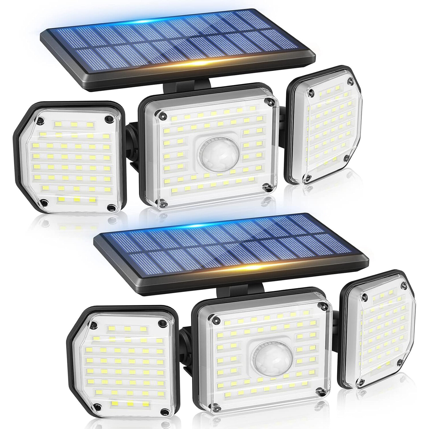 2 Pack LED Motion Sensor Solar Lights ,Outdoor IP65 Waterproof Security Lamp