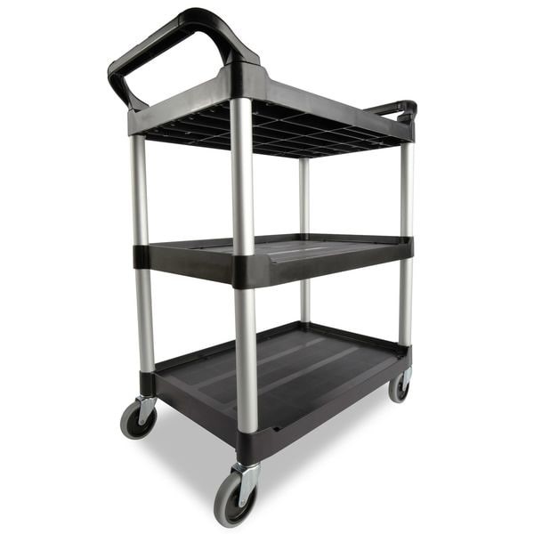 Rubbermaid Commercial Fg342488bla Dual-Handle Utility Cart With Lipped Plastic