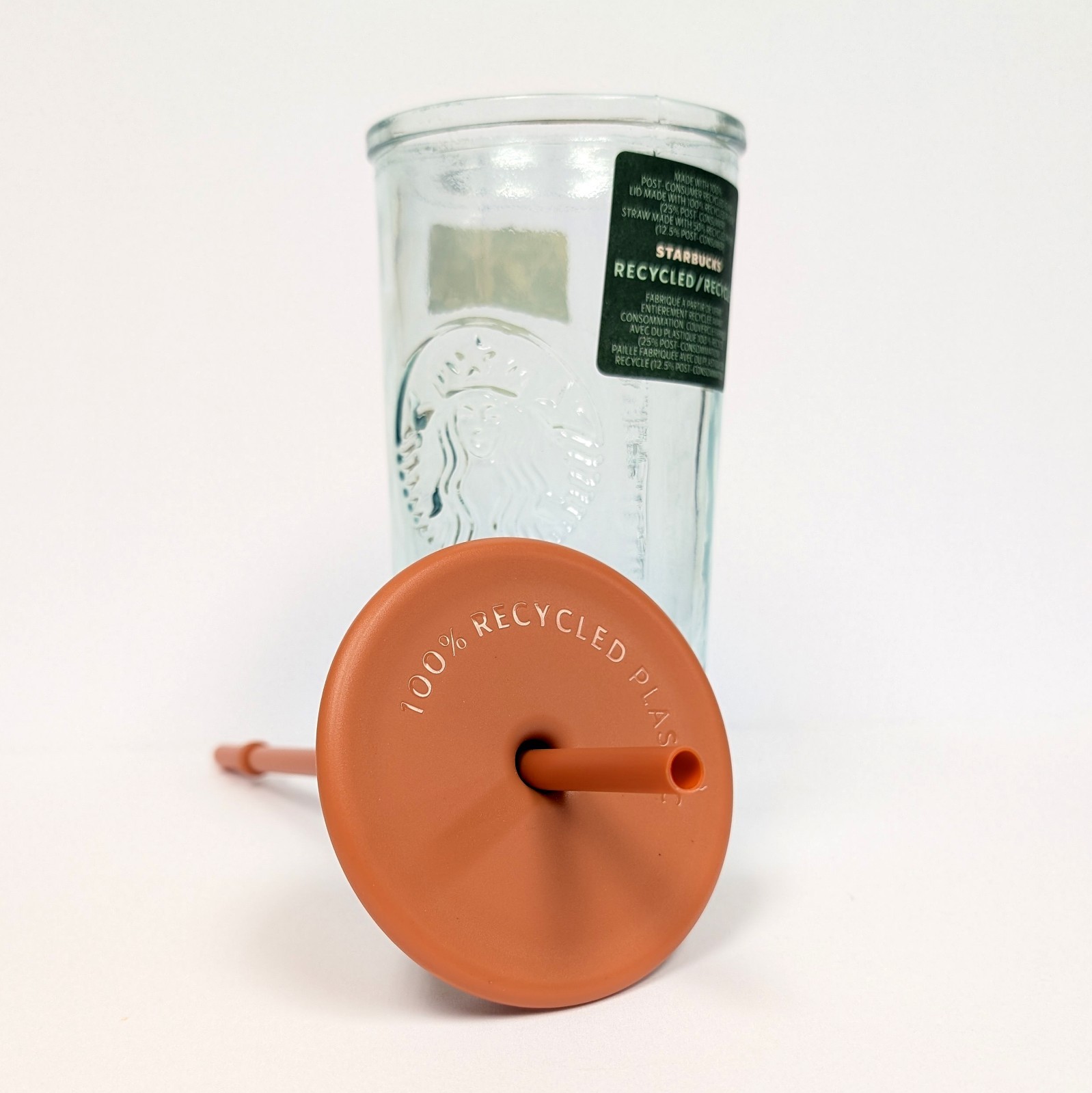 Starbucks Recycled Glass Triangle Bottom Cold Cup Tumbler, 16 oz, Grande Brown