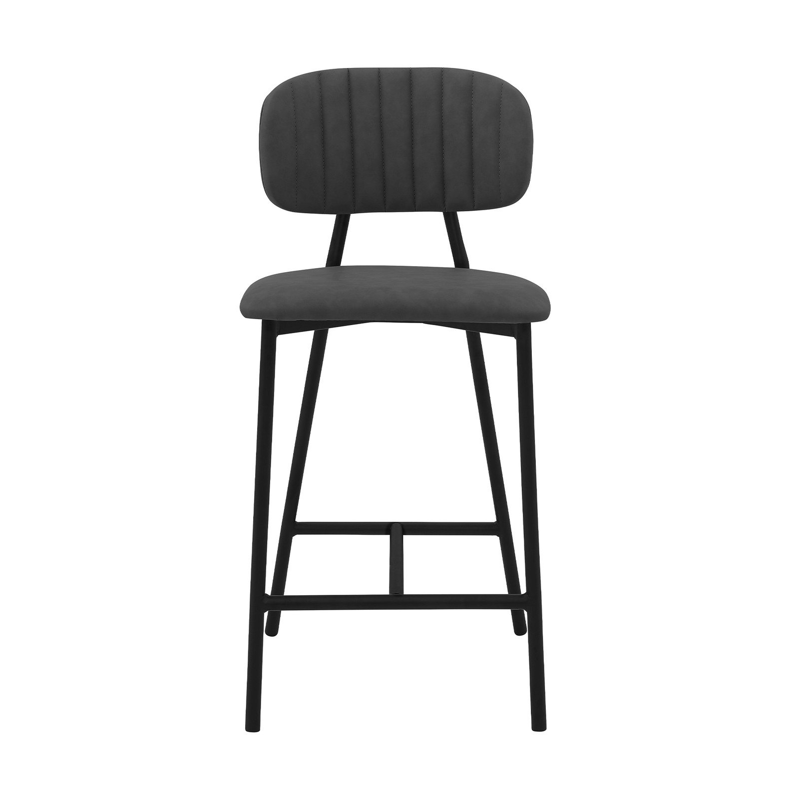 Bar Stool with Faux Leather Upholstery, 250lb Capacity Metal Frame Bar Stool