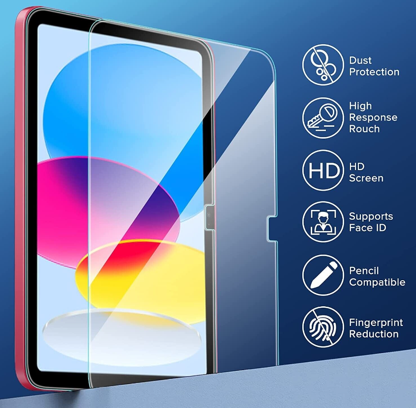 [2 Pack] Glass Screen Protector for iPad 10th Generation (10.9 inch 2022 models)