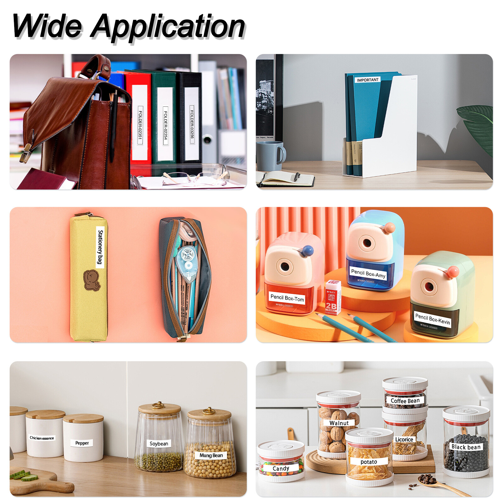 TZ TZe-221 231 241 251 6-36mm Black on White Label Tape Fit For Brother P-Touch