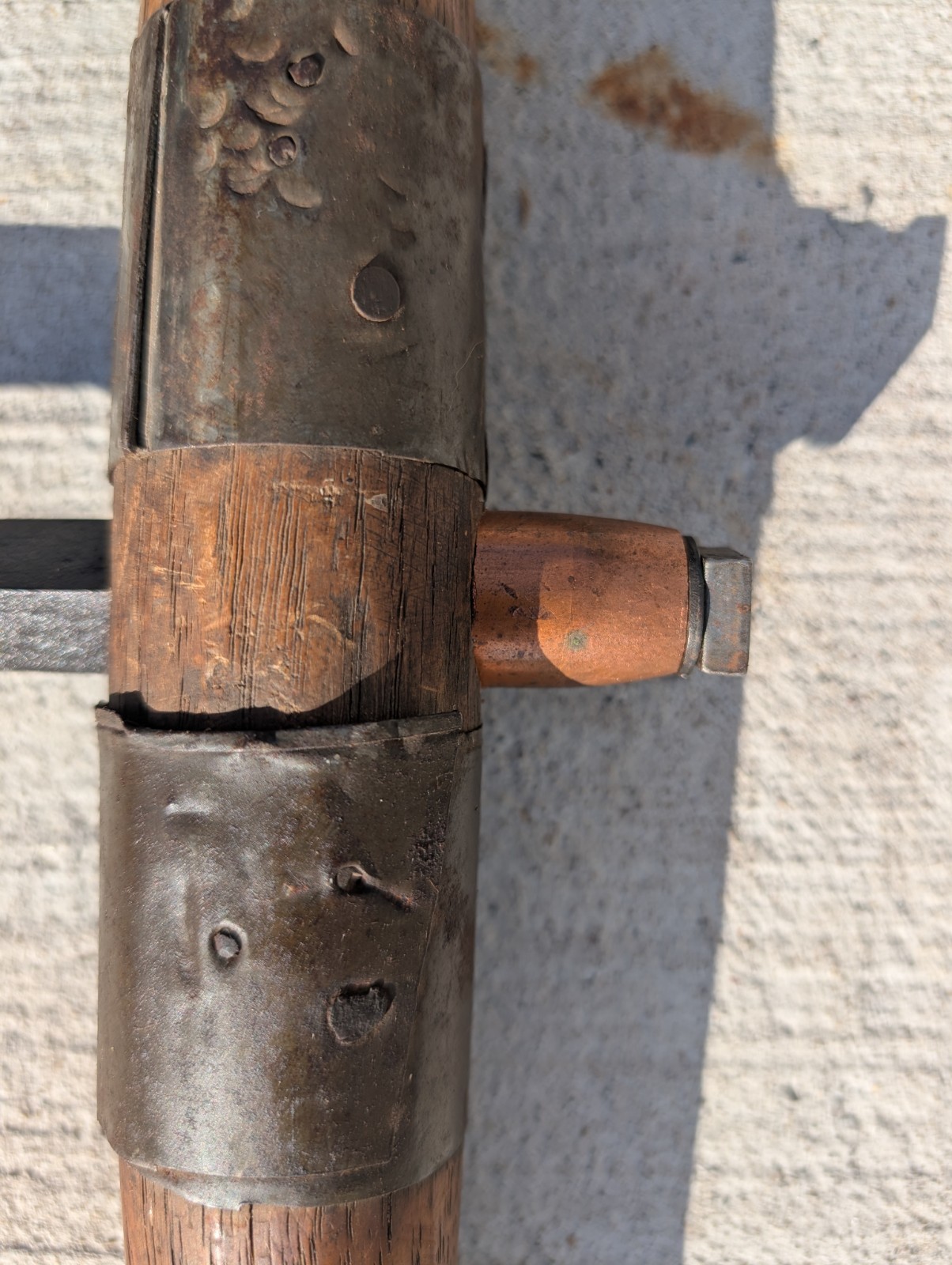 WI Barn Antique Vintage T Handle Barn Beam Hand Drill 2 1/4" Bit x 20 1/4" H