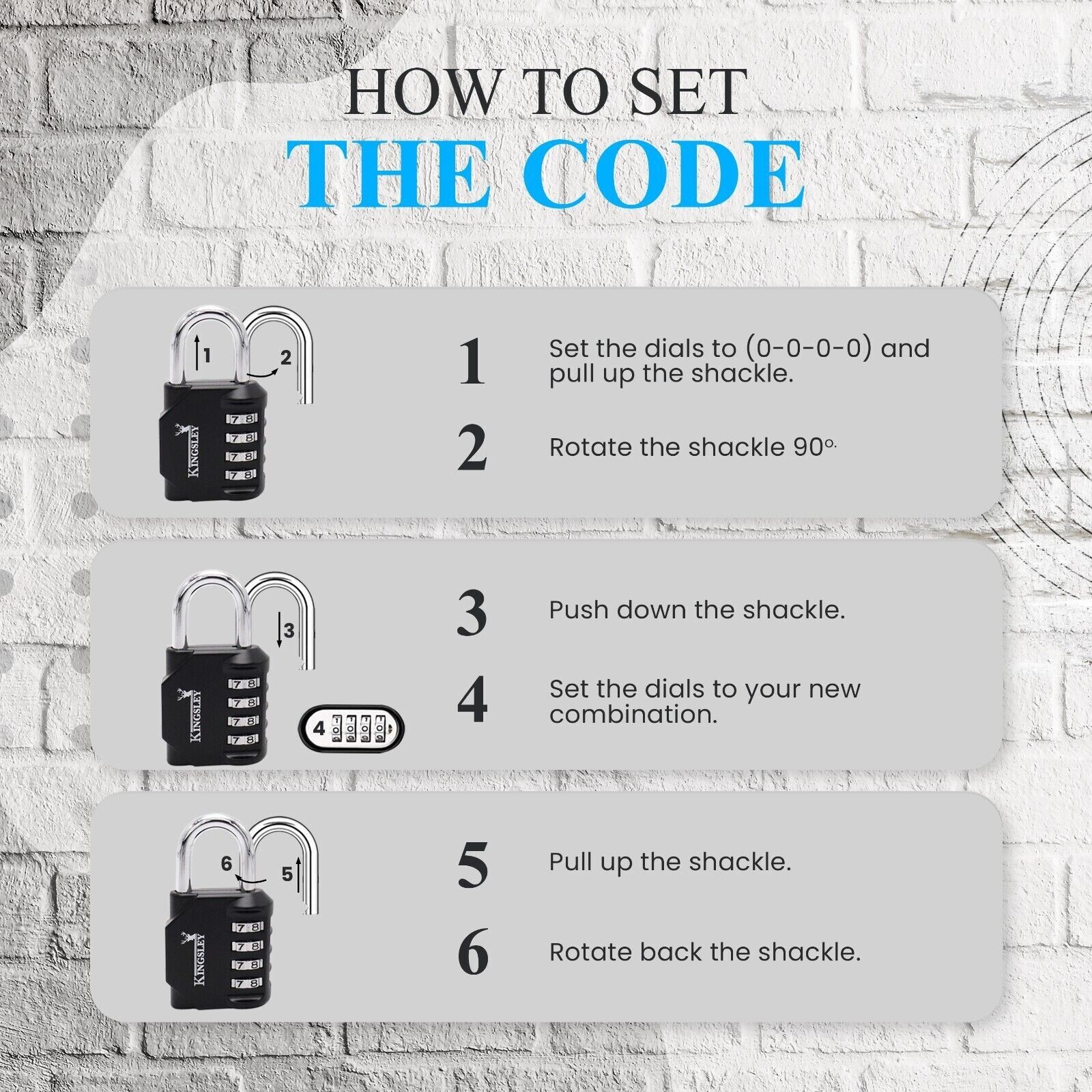2 Pack 4 Digit Combination Padlock for School Gym Locker Weatherproof
