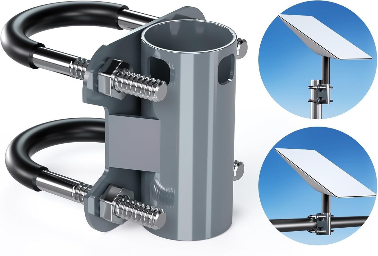 U-Bracket for Starlink Dish Pipe Adapter Mount Vertical Installation, Universal