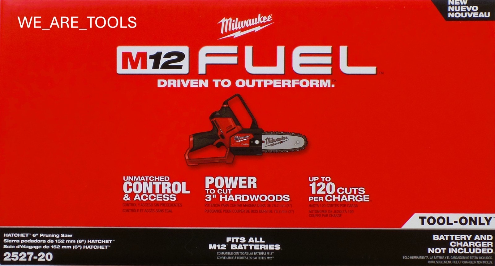 New Milwaukee 2527-20 M12 FUEL HATCHET 6 in Pruning Saw Brushless Bar & Chain