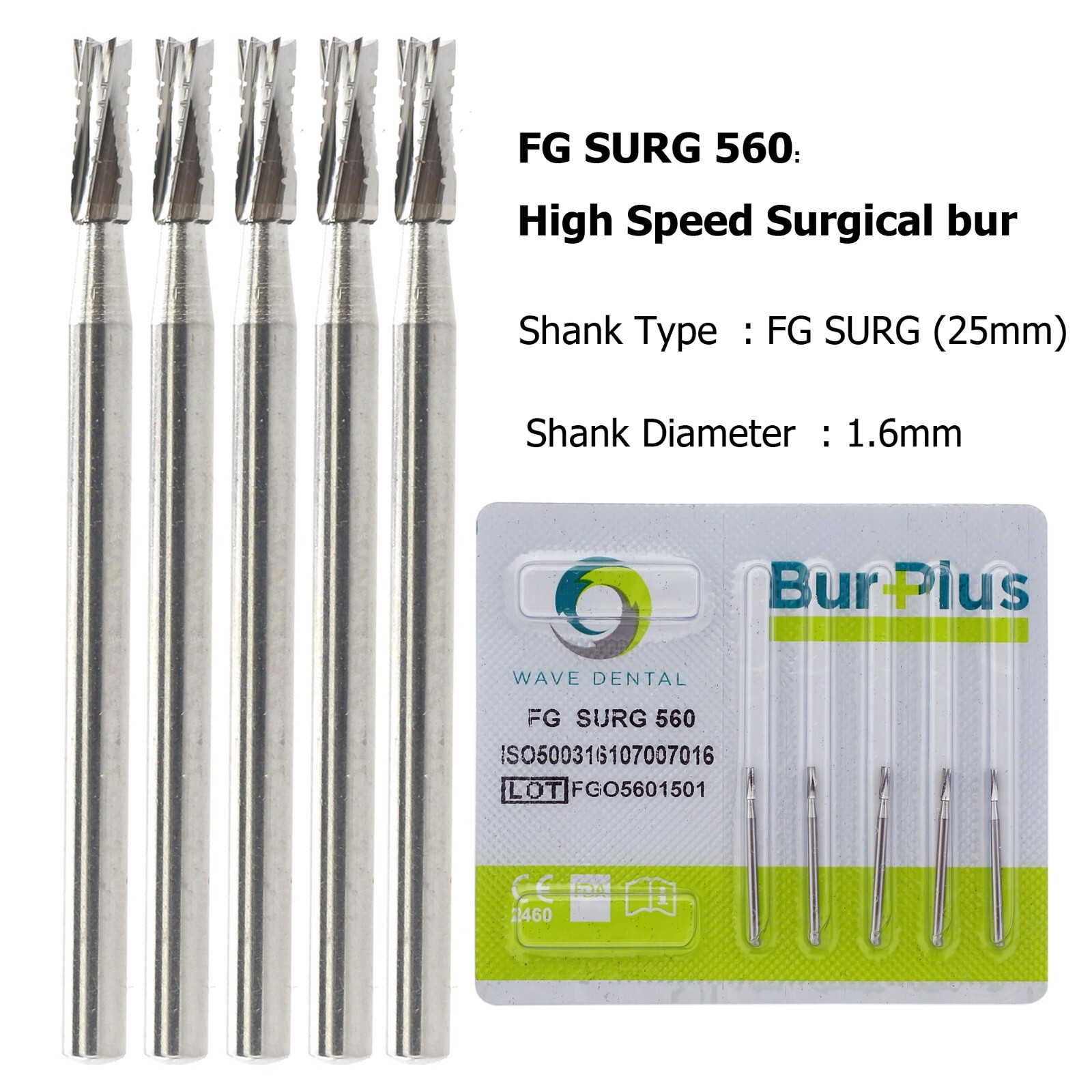 Wave Dental Surgical Bur Long 557L 702L 701 558 556 Carbide Burr 25mm High Speed