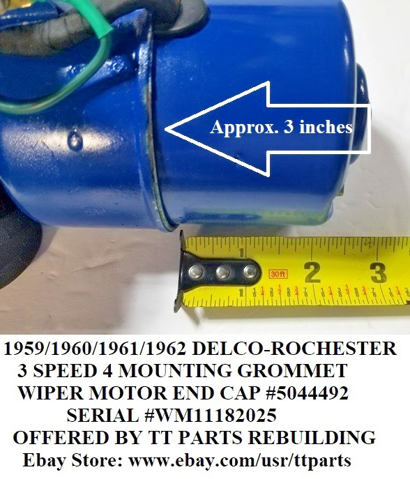 1959/1960/1961/1962 DELCO-ROCHESTER 4 MOUNT 3 SPEED WIPER MOTOR