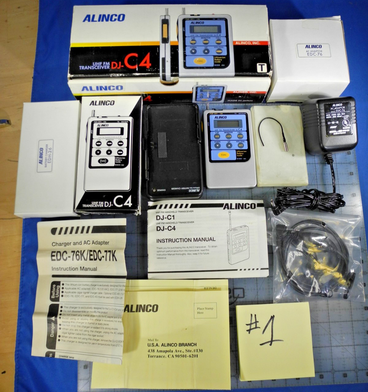 RARE! Alinco DJ-C4 UHF (440MHz) Credit Card Transceiver in box! (Tested!)