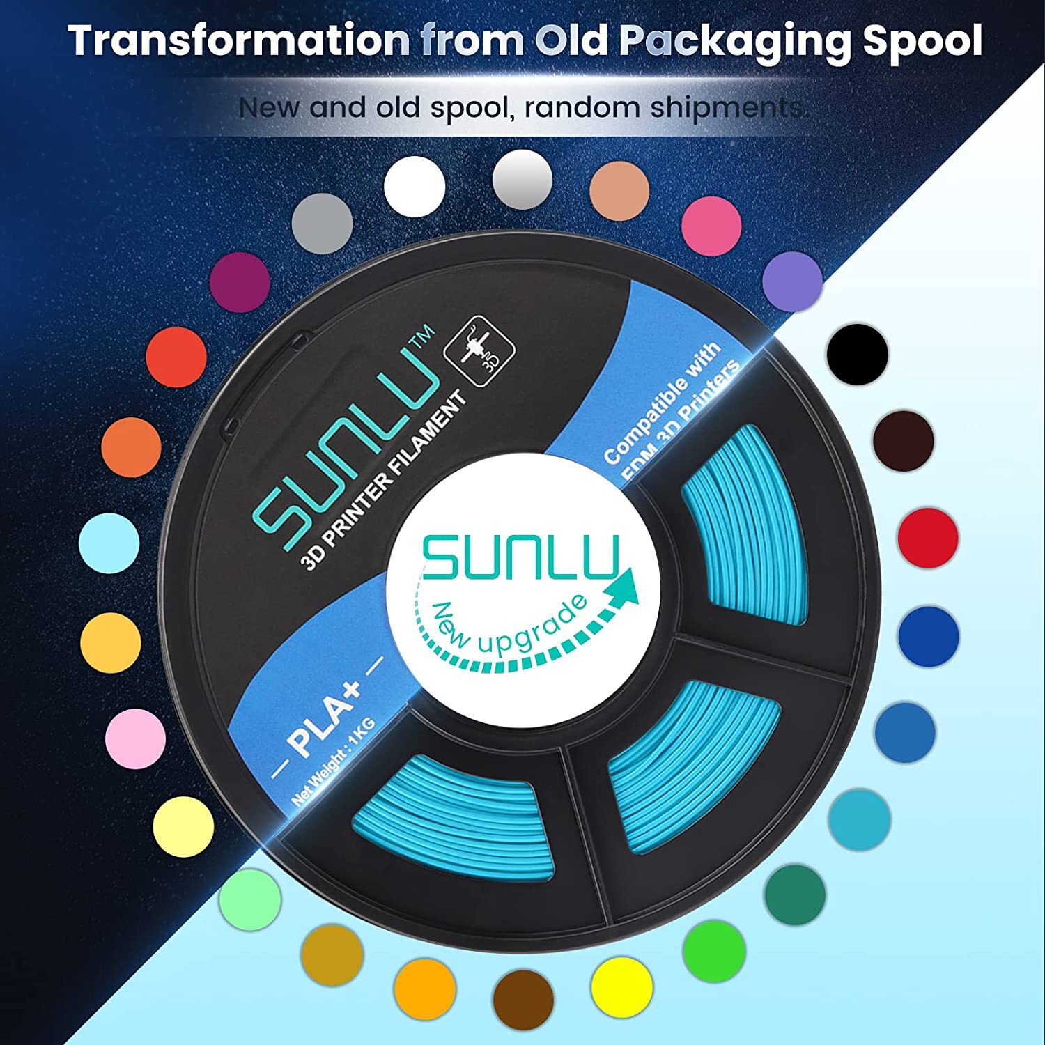 [BUY 4 GET 2 FREE,ADD 6 TO CART] SUNLU PLA META PLA+ PETG SILK ABS Filament 1KG