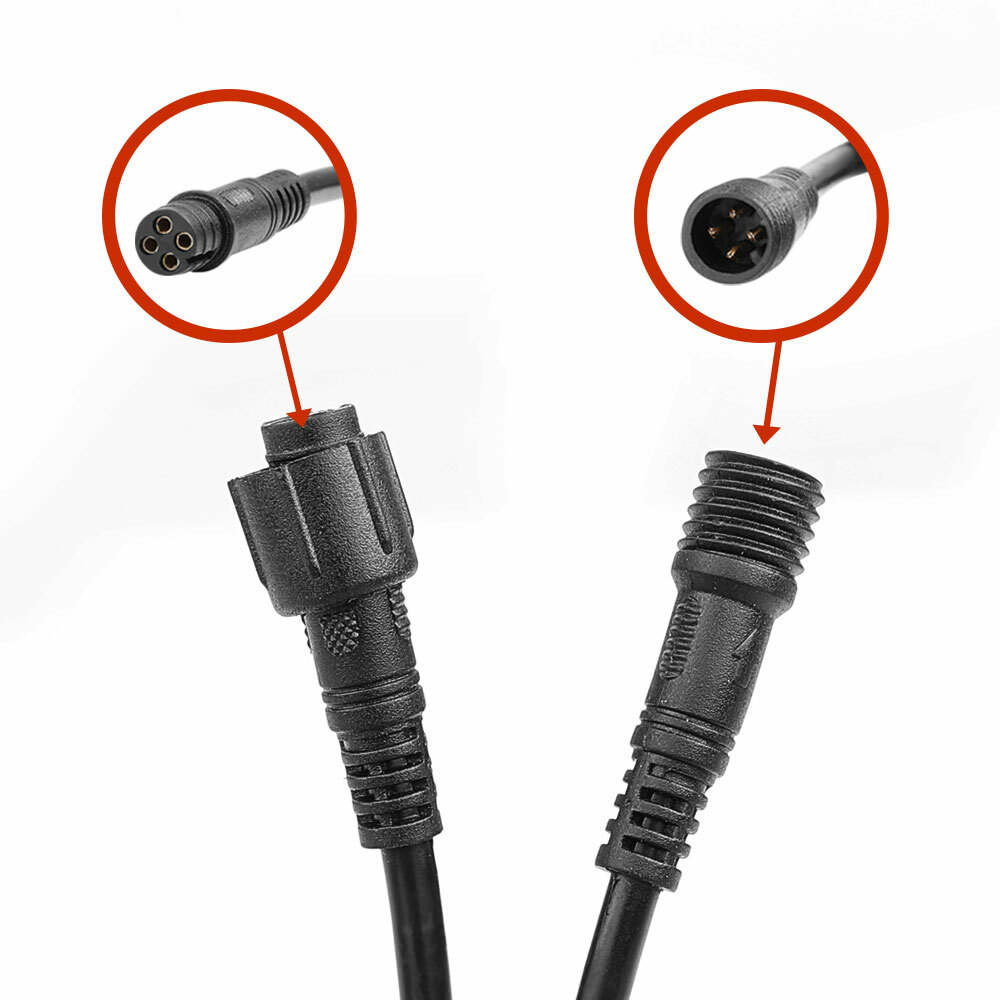 4pcs 4 Pin RGB Rock Light Extension Cable Wire Cord For UTV RGB LED Rock Lights