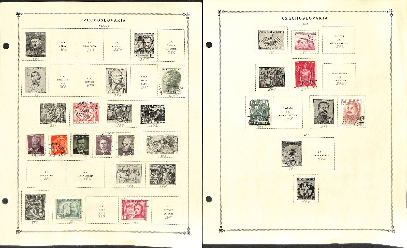 Czechoslovakia Stamp Collection on 40 Scott International Pages, 1918-1968 (BG)