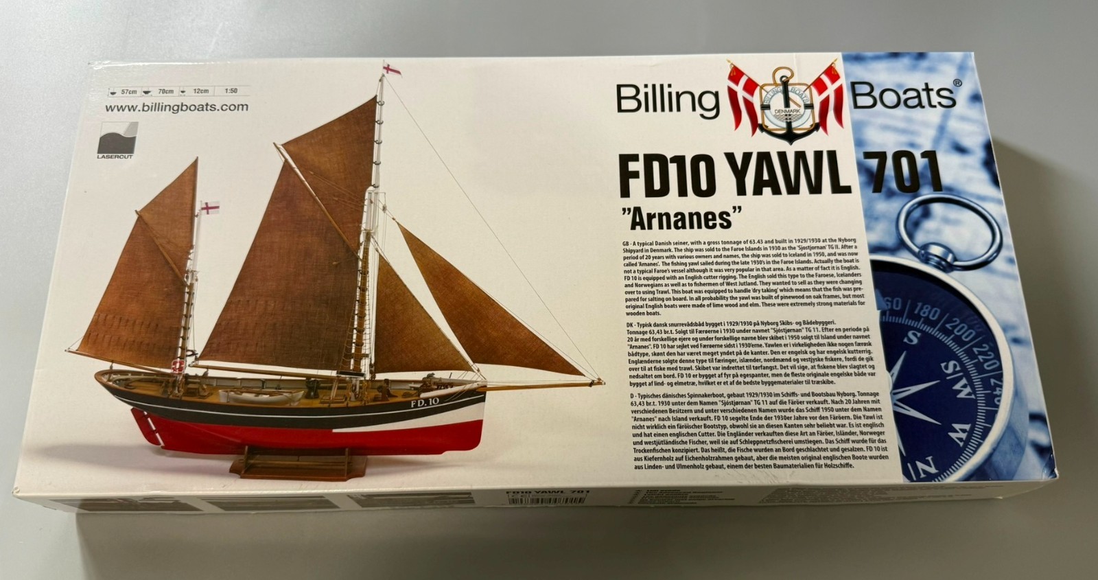 BILLING BOATS. FD12 YAWL ARNANES 701. 1/50 SCALE.