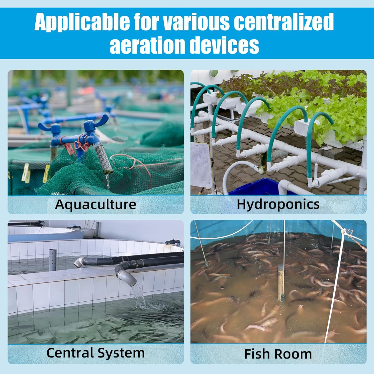 AQUANEAT Aquarium Metal Gang Valves, Air Flow Control Valves, 1 Way Thread Valve