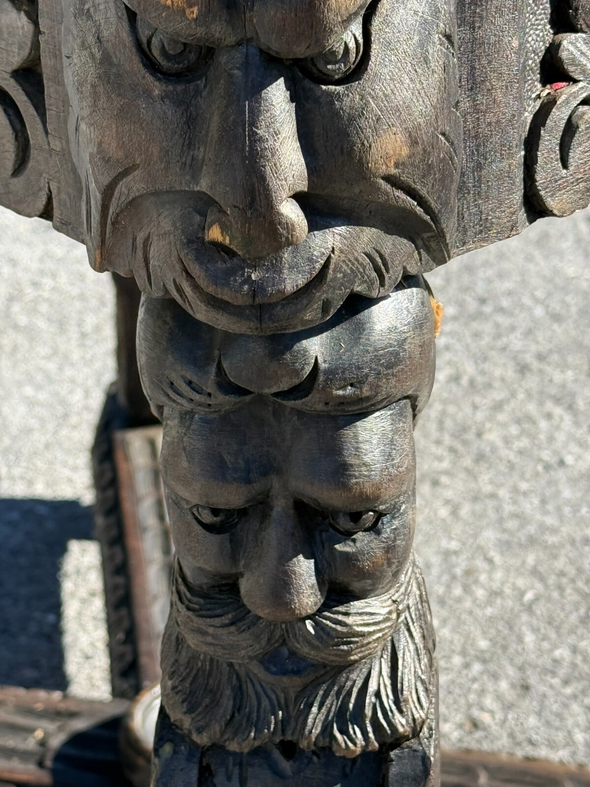 Antique 1800s carved black forest baroque Rennaissance table Carved Victorian