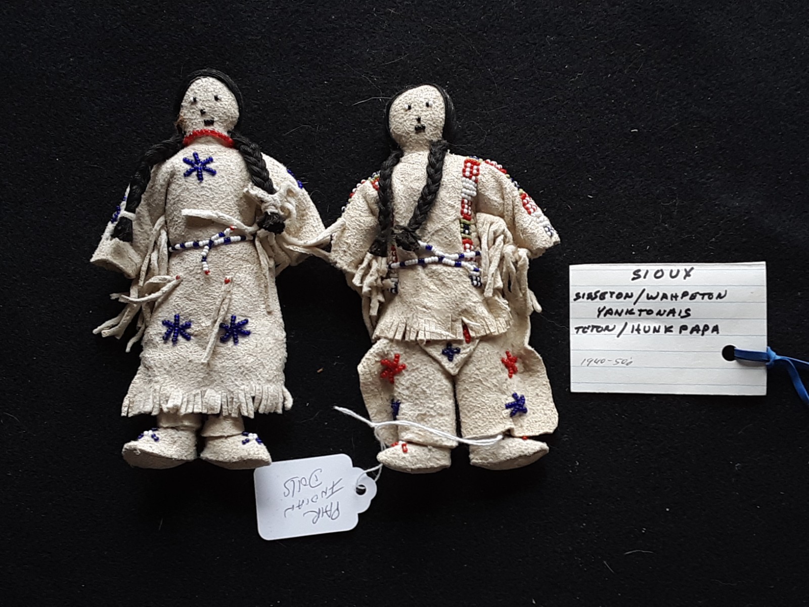 NATIVE AMERICAN BEADED LEATHER DOLLS, PAIR OF "STAR" DOLLS, SIOUX SB-0226*09099