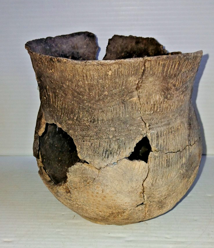 Pre-Columbian Native American Indian Mississippian Partial Pottery Jar Artifact