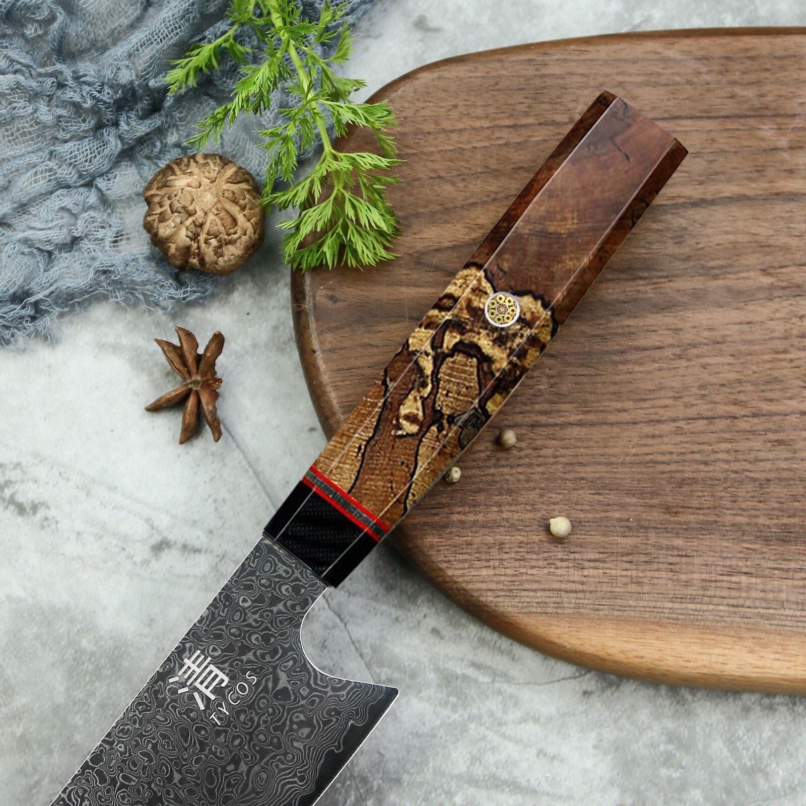 JAPANESE 8 INCH VG10 67 LAYER DAMASCUS CHEF KITCHEN KNIFE WOOD HANDLE KIRITSUKE