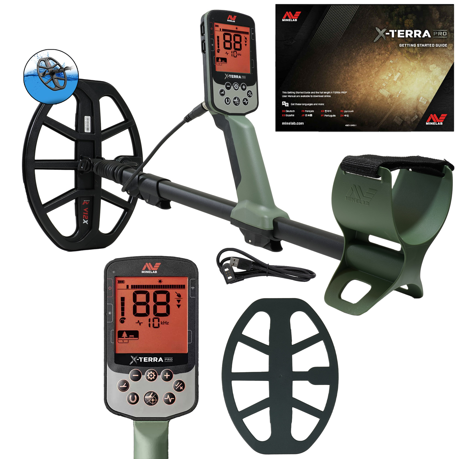 Minelab X-TERRA PRO Metal Detector with 12"x9" Elliptical DD Waterproof Coil