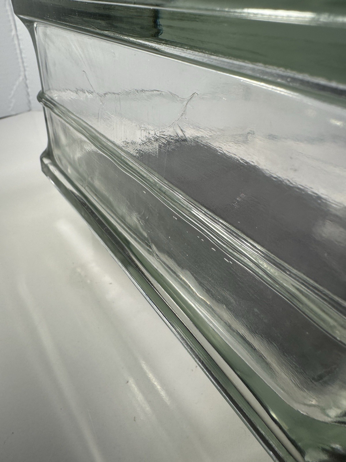 Vintage Glass Block 7.75 X7.75 X3.8 Very Thick and Heavy Made In Germany