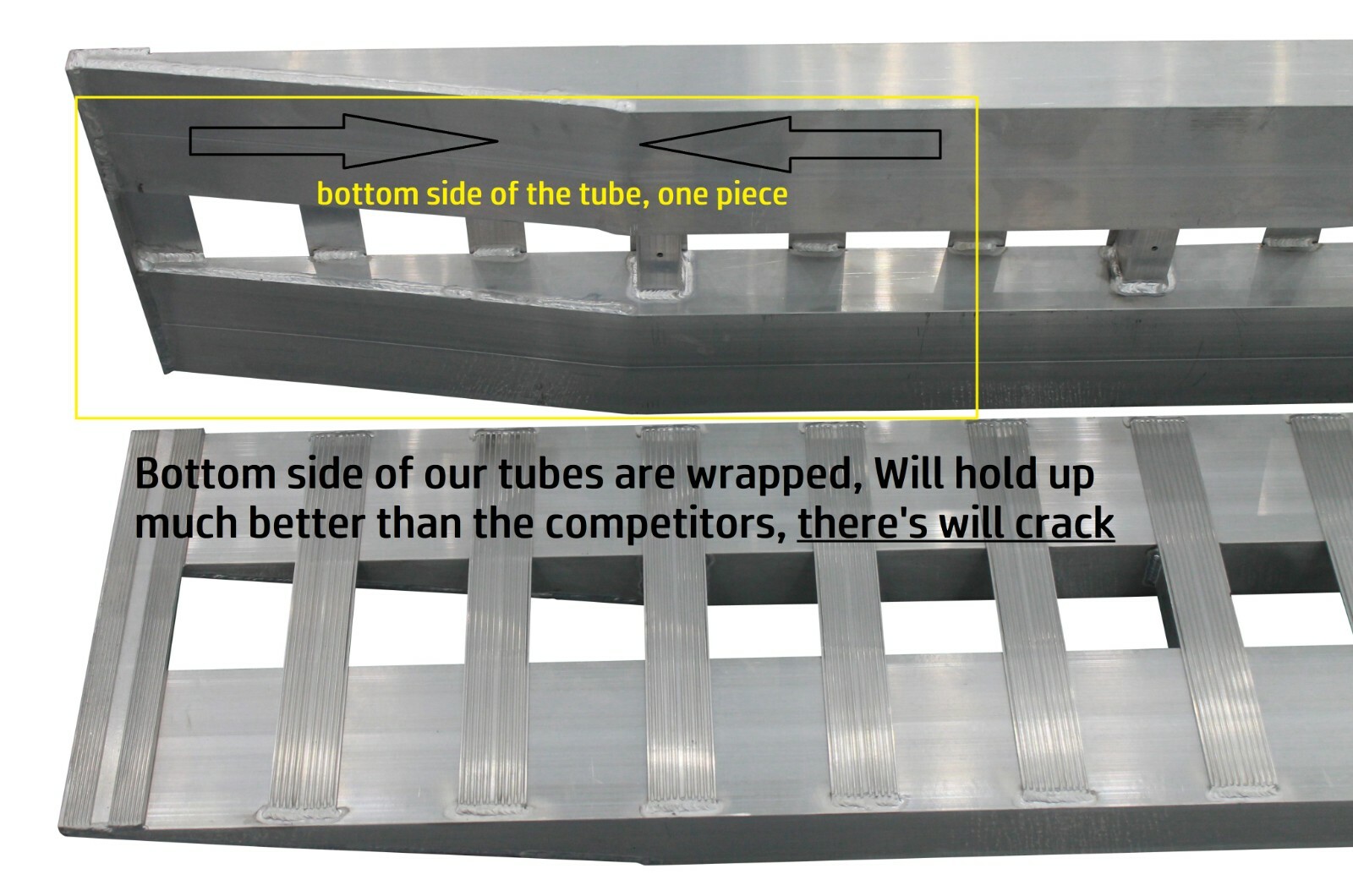 94" X 15" 10000 LBS Stub toe ALUMINUM TRAILER RAMPS 8 Car 96 Auto Truck Hook end