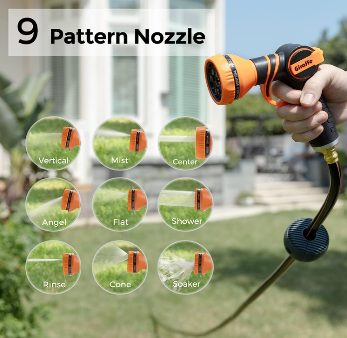 Giraffe Tools Retractable Garden Hose Reel Wall Mount 5/8-IN 115-FT with Nozzle