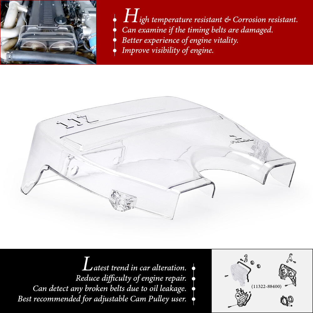 Clear Cam Timing Belt Cover Fit For Toyota Supra Chaser Soarer Cresta 1JZ 1JZGTE