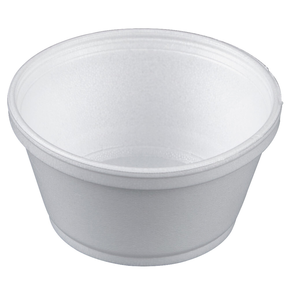 Dart Extra Squat Foam Food Container White 8 oz. | 1000/Case