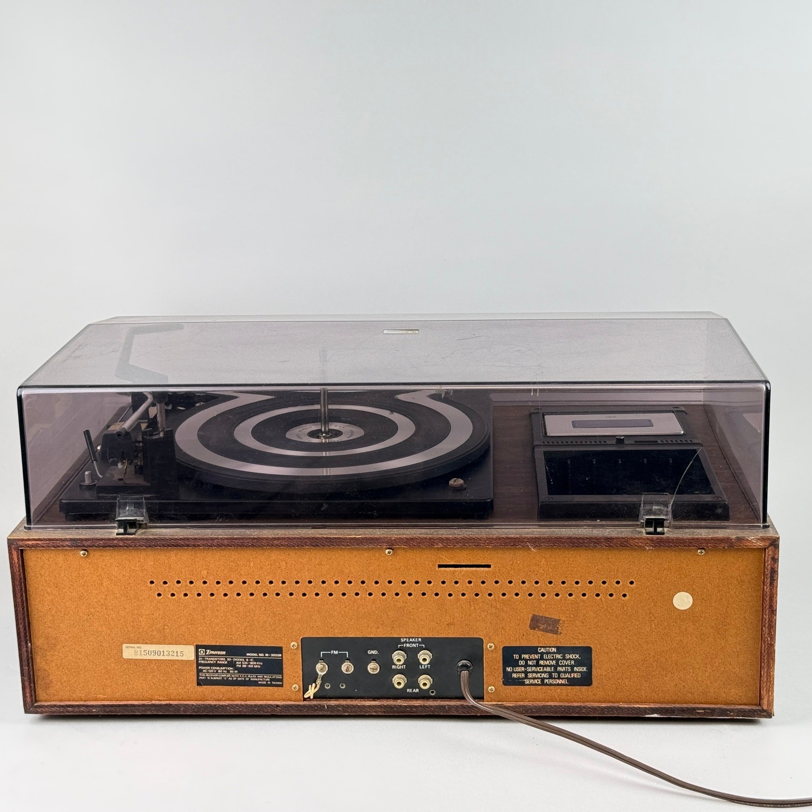 Emerson M 3000 Vintage Stereo System Turntable 8-Track Cassette AM/FM Receiver