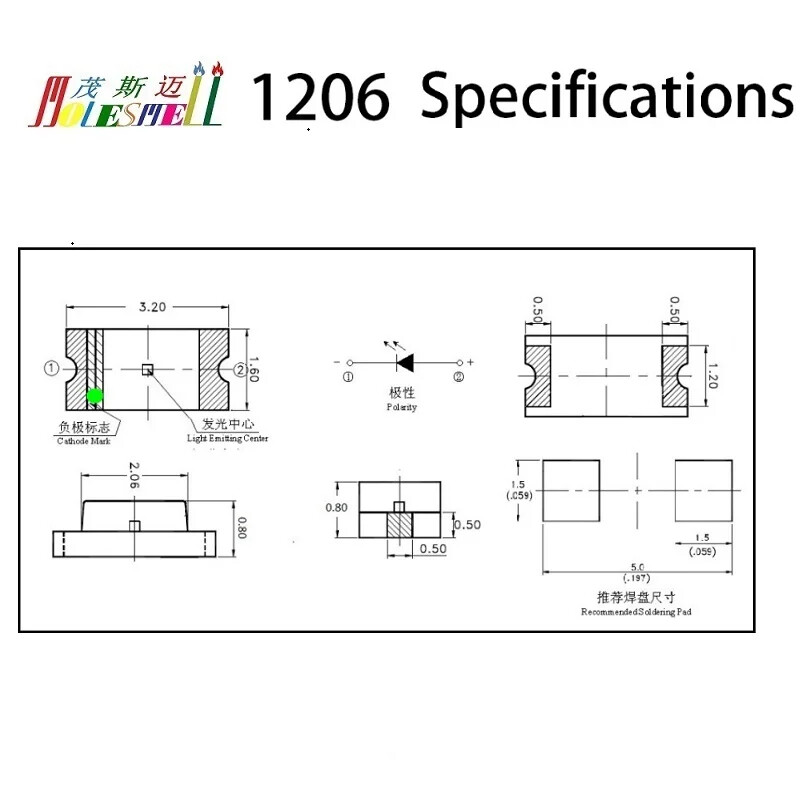 0402 0603 0805 1206 3V SMD Led Pre-wired For Model Train 30CM Wire Light Lamp
