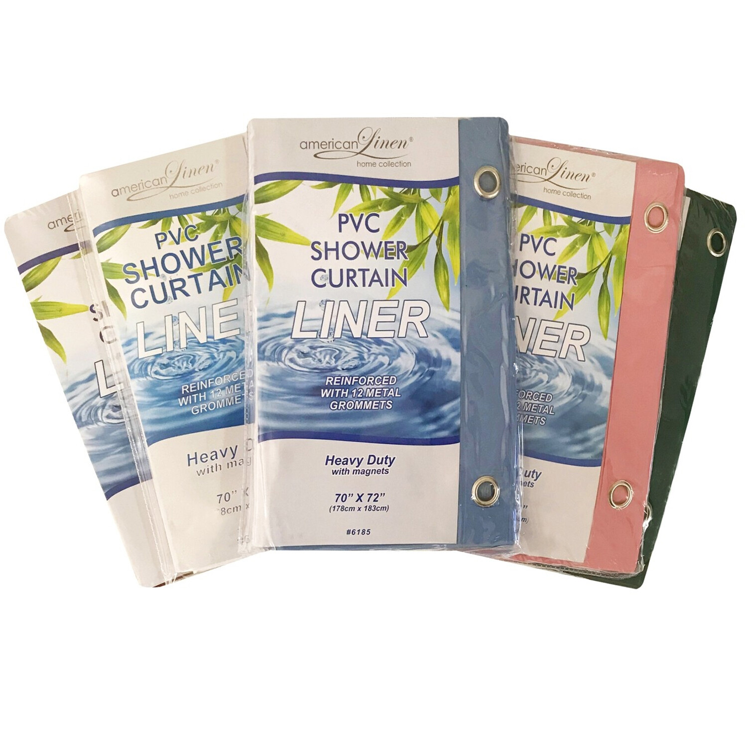 PVC Shower Curtain Liner Vinyl Resistant Water Repellent Odorless With Magnets