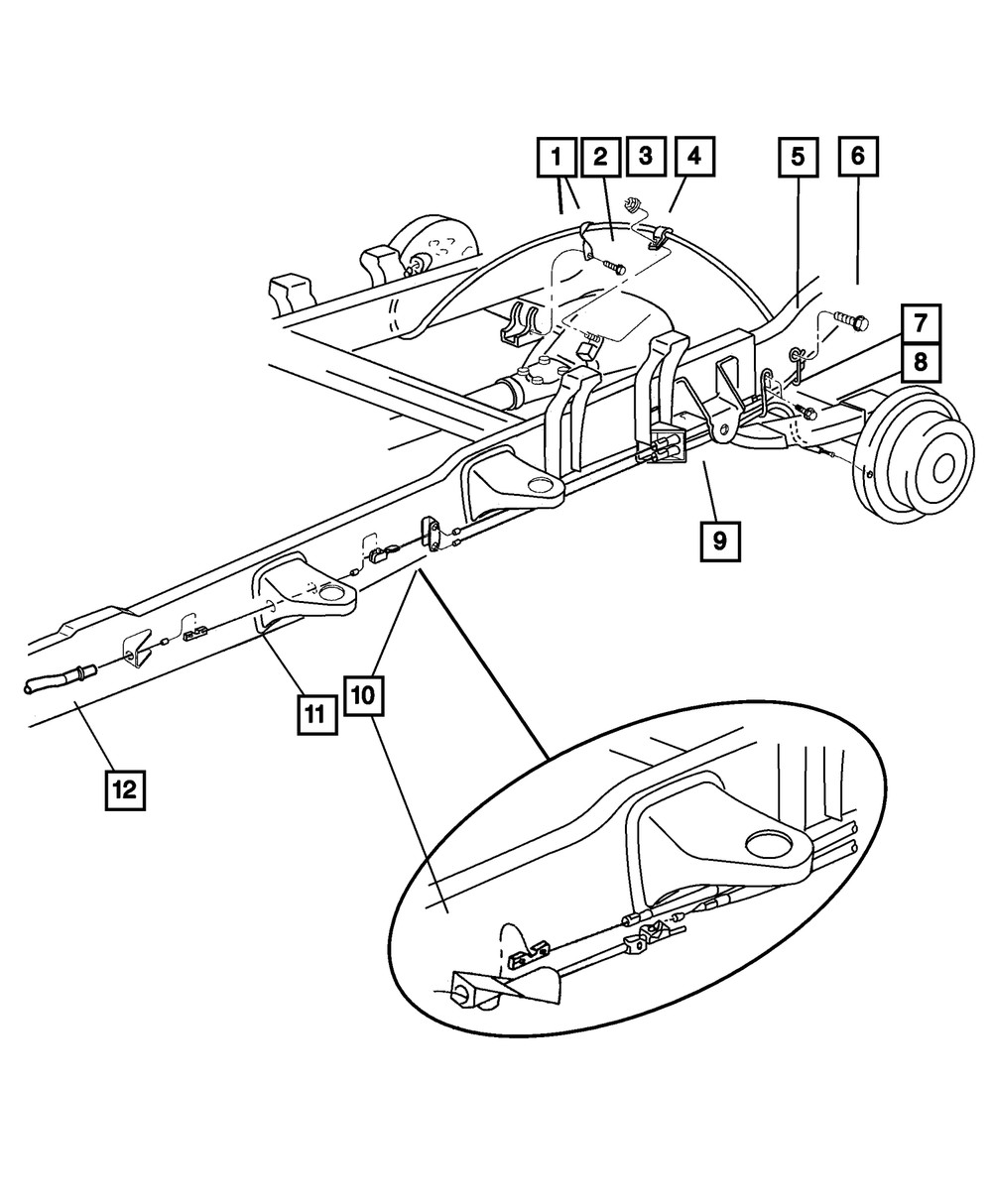 Genuine Mopar 2001-2002 Ram 3500 Rear Parking Brake Cable Tensioner 52010319AB