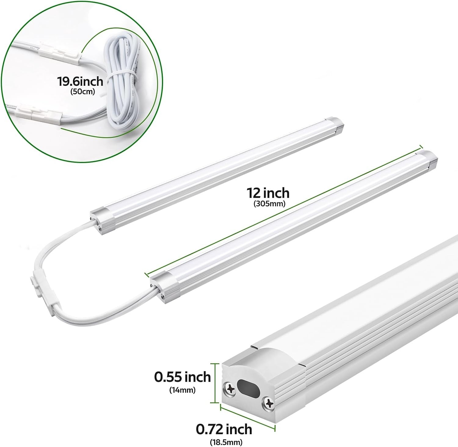 Under Cabinet Lighting,Dimmable Under Counter Lights 120V Plug in & Hardwired
