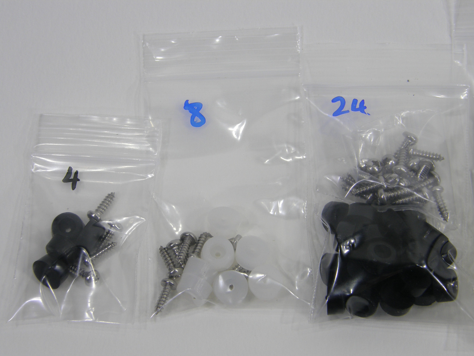 Extra Small 3/8" DIA Rubber Bumpers with Stainless Steel Screws (Black or Clear)