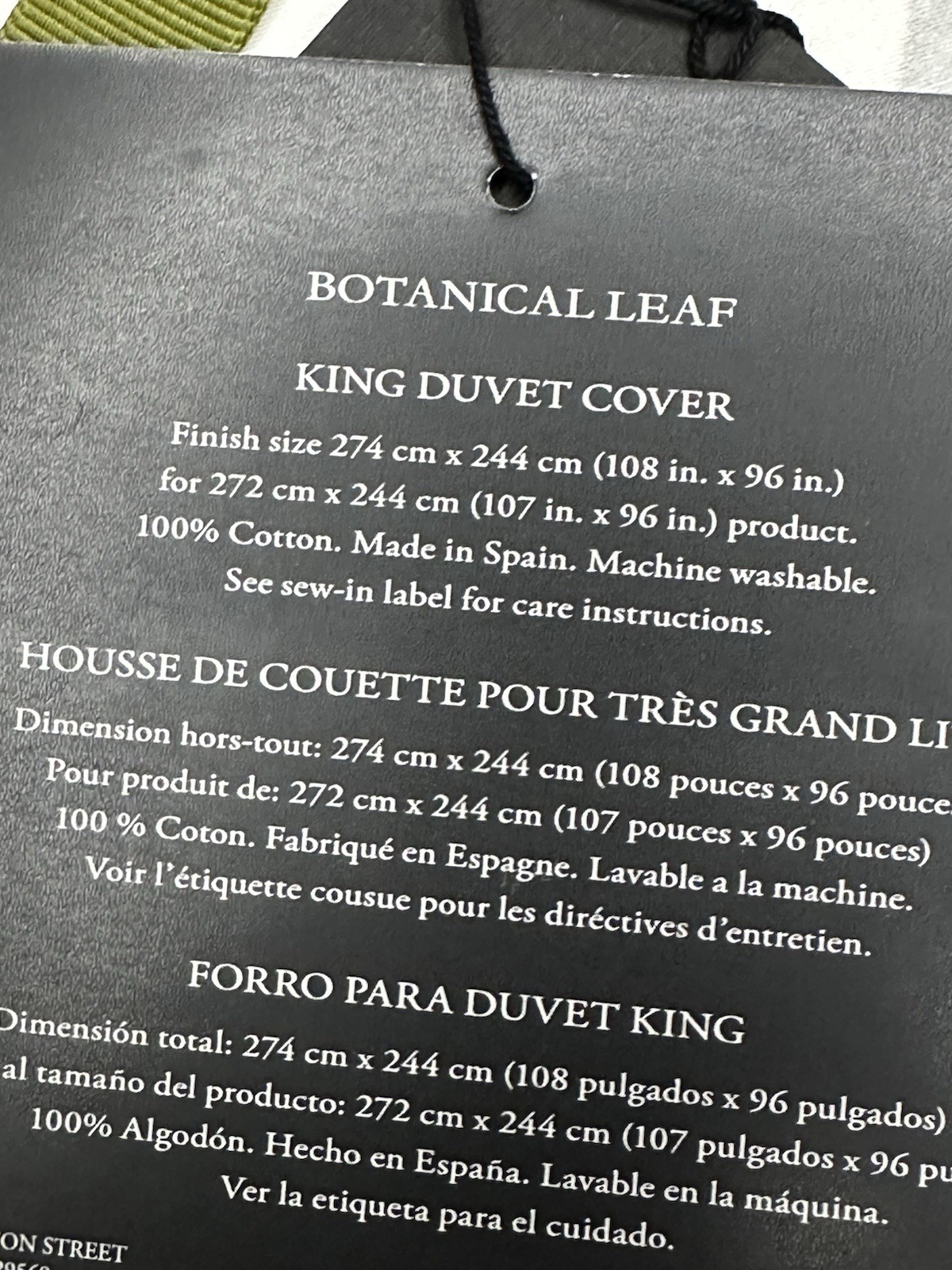 MICHAEL ARAM BOTANICAL LEAF KING DUVET COVER WATERCOLOR NWT Luxury Bedding