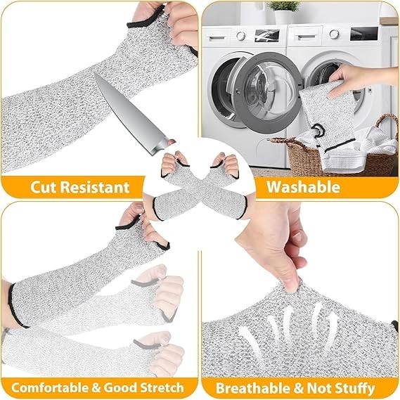 2Pcs Cut Resistant Sleeves Soft Arm Protectors for Thin Skin
